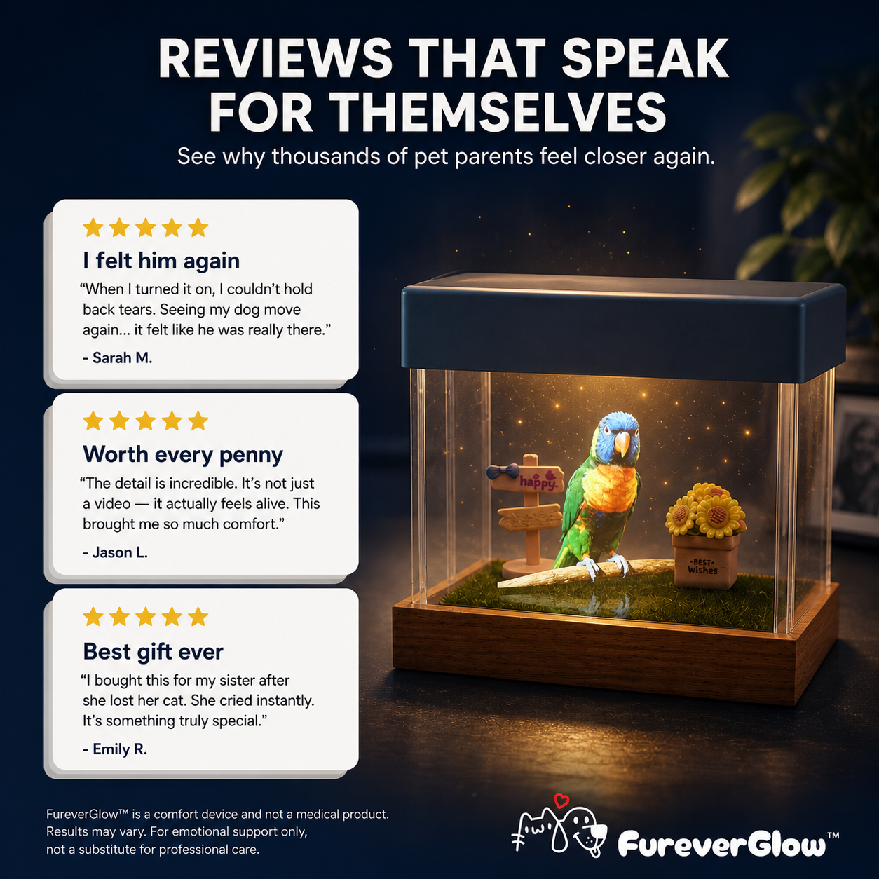 FureverGlow™ Holographic Pet Memory Video Frame