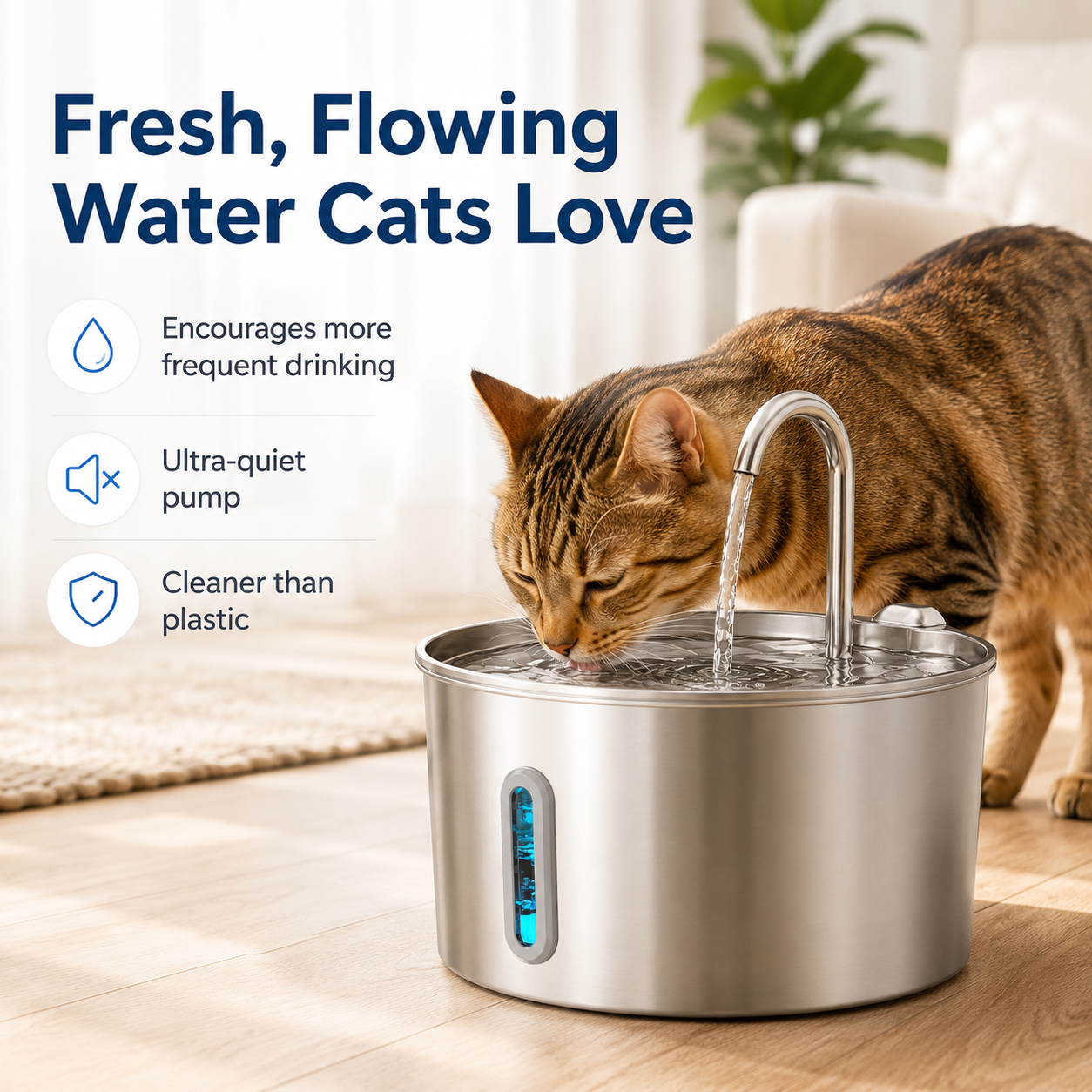 PurrFlow™ 2.2L AquaSpring Fountain
