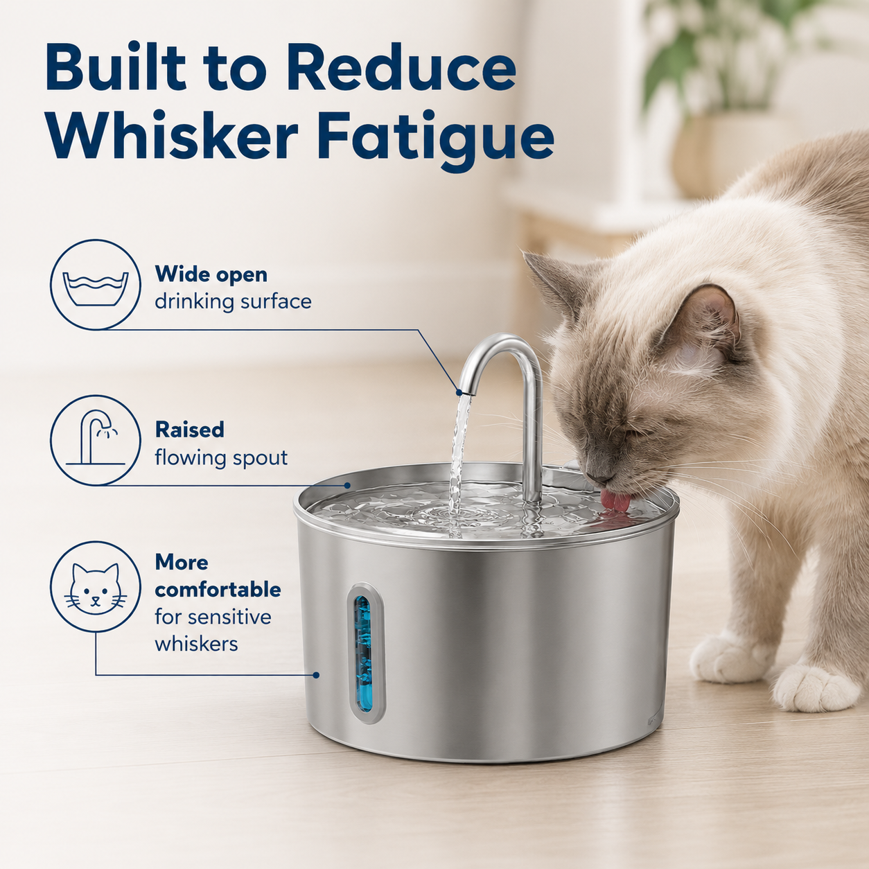 PurrFlow™ 2.2L AquaSpring Fountain